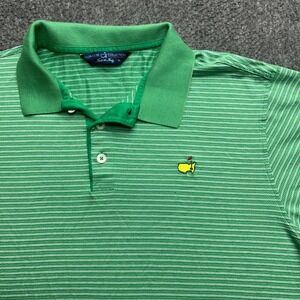 Masters Polo Shirt XL Mens Made in Italy Clubhouse Collection Green Striped